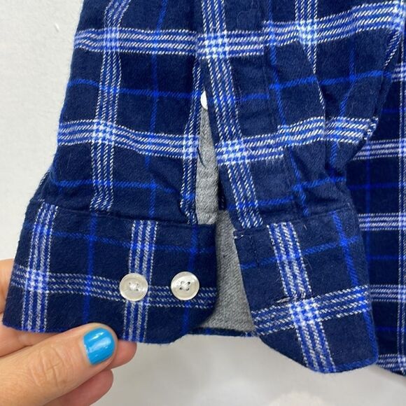 Ben Sherman Men’s Window Pane Plaid Shirt Button Up Long Sleeve Dark Blue  2XL - Picture 5 of 12